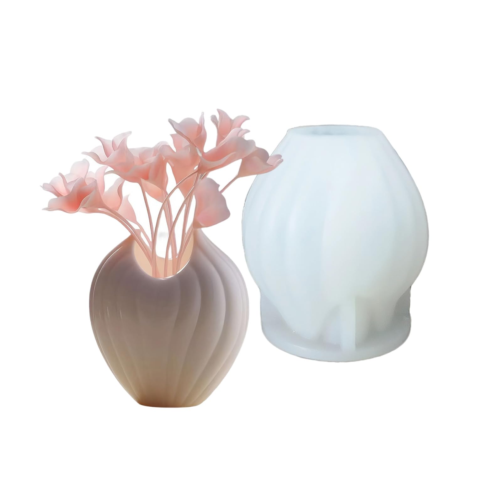 Stampo in silicone artistico per vaso conchiglia in cemento e tazza candela decorativa progetto artigianale contenitore per fiori in cemento silicone flessibile per artigianato