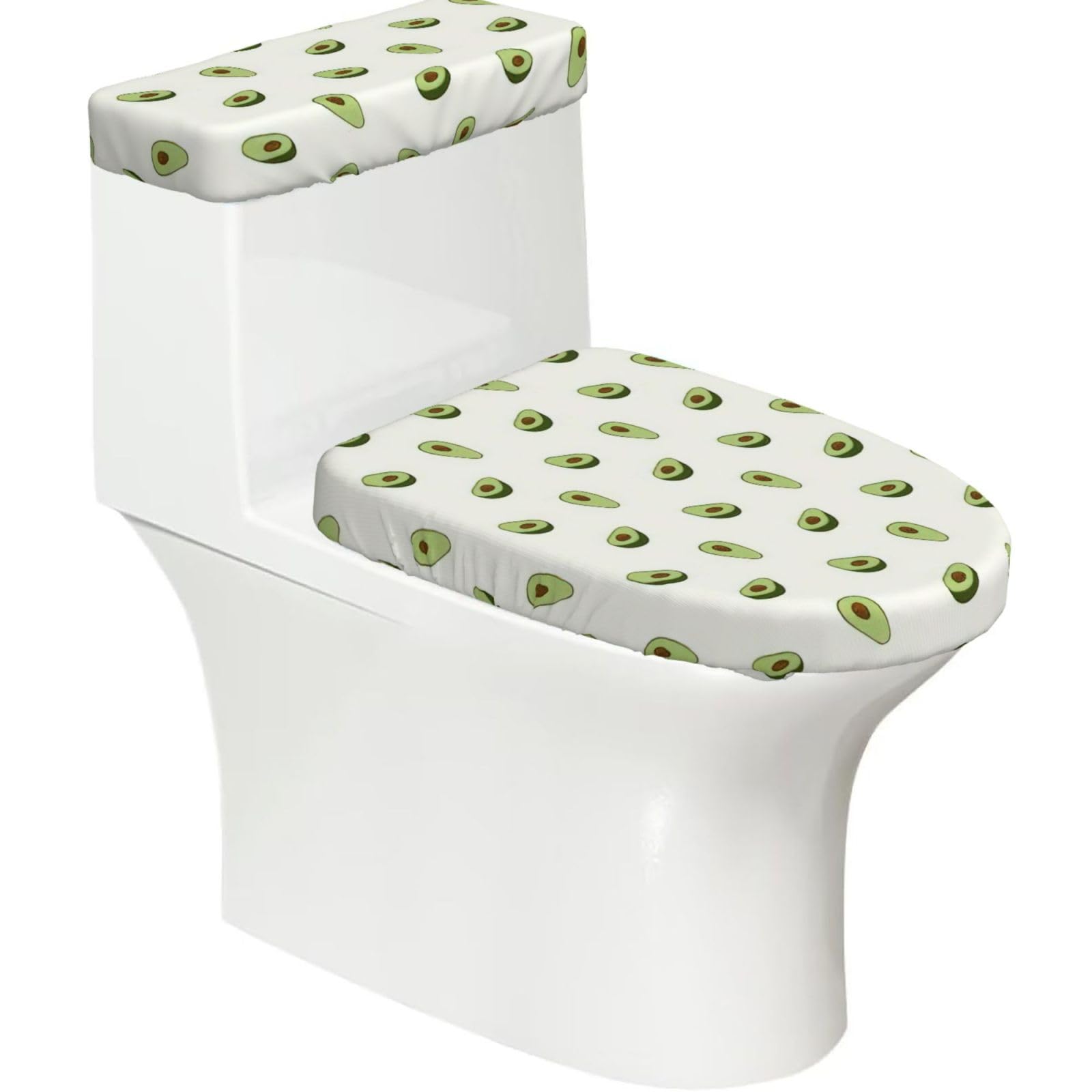 Avocado Print Toilet Seat Lid And Tank Covers Universal Fit Smooth Seat Cushion Easy To Clean For Home Hotel