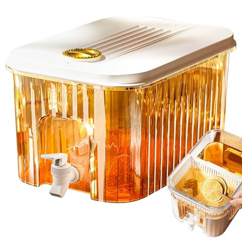 Dispensador de agua para nevera con grifo, dispensador de bebidas para nevera de 3/5 litros, enfriador de bebidas con filtro, dispensador de refrigerador prueba de fugas con espiga de grado