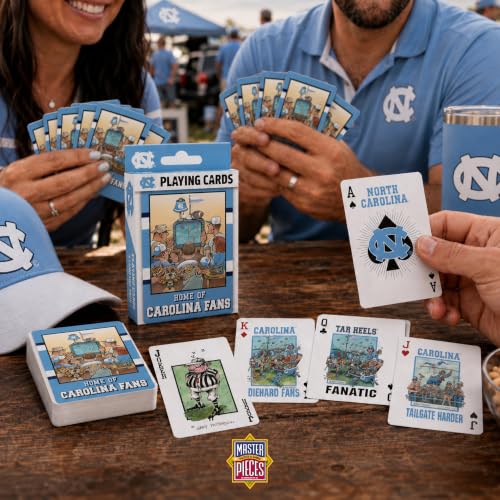 Image of Masterpieces Officially Licensed NCAA UNC Tar Heels Playing Cards for Fans - 54 Card Deck for Adults