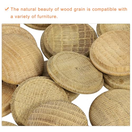 Image of uxcell 20 Pcs 1.57 x 1.77 Inch Wood Hole Plugs, Wooden Screw Hole Cover, Wood Pocket Button Plug for Chair Stair Craft Furniture Woodworking