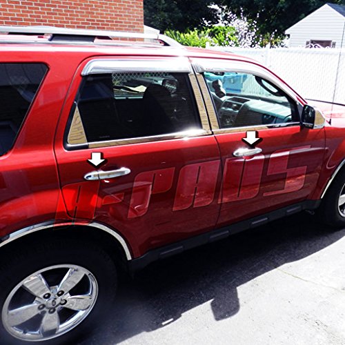 A-Pads 4 Chrome Door Handle Covers For Ford Escape 2006-2012 / Mazada Tribute 2008-2011 / Mercury Mariner 2008-2011 - Without Passenger Keyhole #TOP1