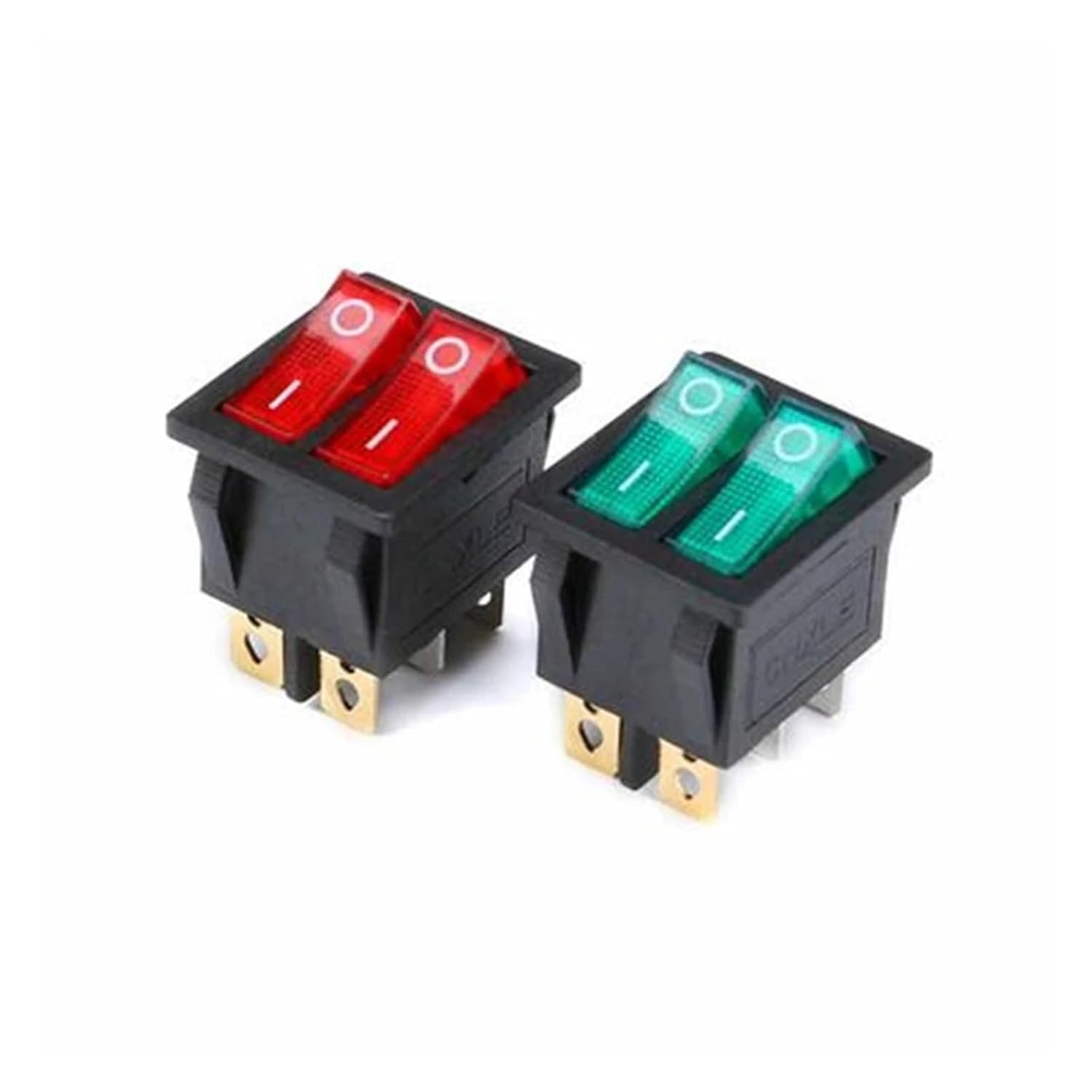5pcs KCD3 Rocker Switch ON-Off-ON 2 Position 3 Pin 3 Position 6 Pin Equipment Illuminated Power Switch(KCD3-2D-3P red)