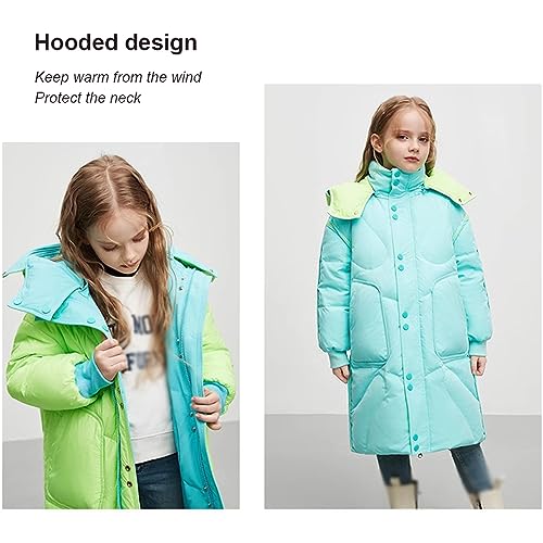 Mid-Length Thickened Children's Down Jacket, Reversible Windproof Jacket4