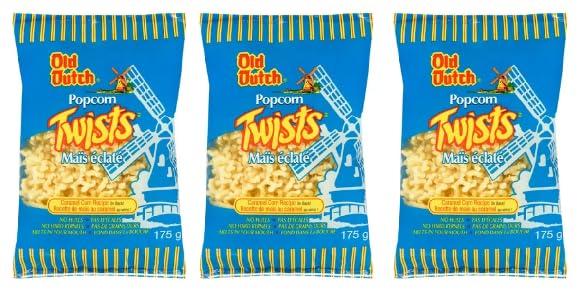 Old Dutch Popcorn Twists (175g) (Pack of 3) - Imported From Canada|- by Snowbird Sweets