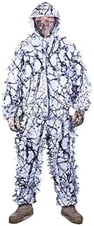 Outdoor Camo 3D Snow Wild Zipper Ghillie Suit for Paintball Airsoft Hunting Wildlife Photography