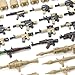 Military Weapons Pack with Shipping Cargo Container Army Equipment Helmet Armor 325Pcs Various of Military Accessories Building Block Toy Compatible with Major Brands Soldier Figures (Desert Tan)