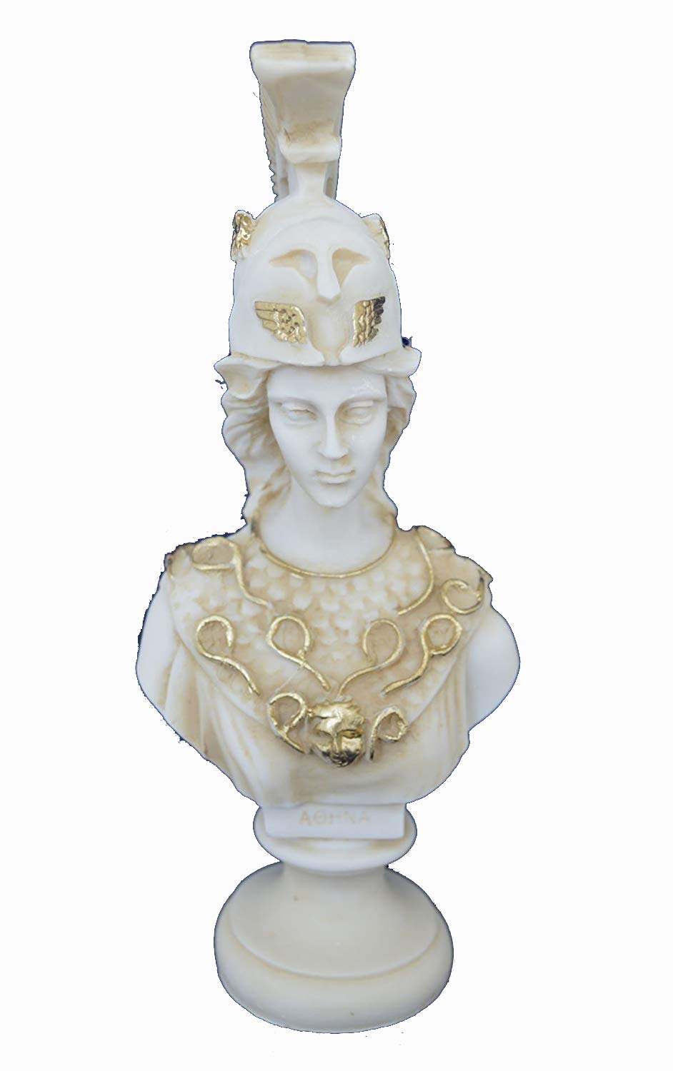 Athena Pallas sculpture bust Minerva ancient Greek Goddess aged artifact