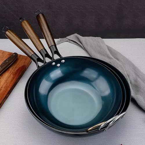 Sartén Wok de Hierro 32 cm Antiadherente con Mango de Madera y Acero miniatura 5