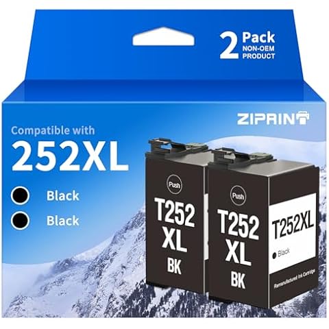 ZIPRINT Remanufactured Ink Cartridge Replacement for Epson 252XL 252 Ink Cover