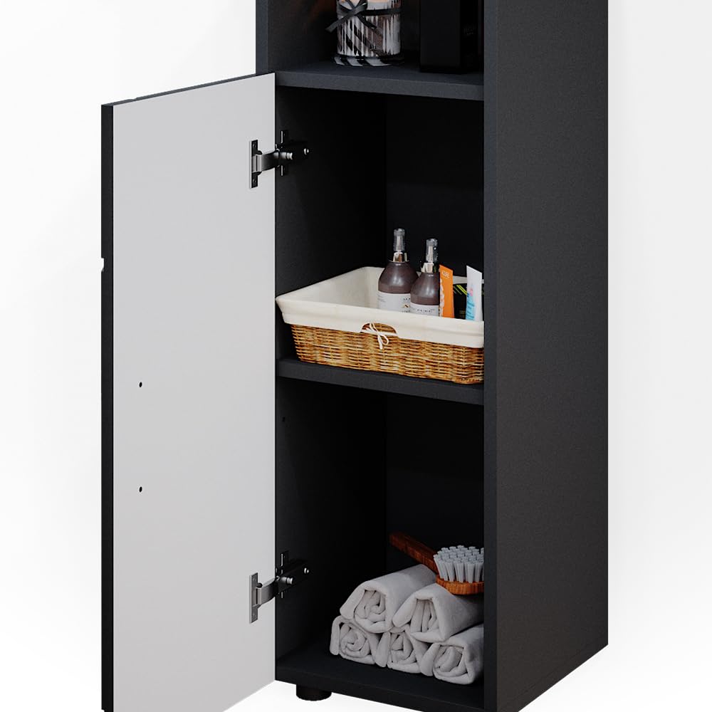 Vicco Mobiletto bagno Irma, Antracite lucido, 30 x 95 cm | per la conservazione di accessori da bagno e combinabile con Irma