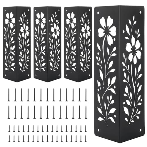 Conector de esquina para bancales elevados, 4 unidades, conectores de esquina decorativos, resistentes a la corrosión, elementos de unión para jardineros y bricolaje y paisajistas ambiciosos para el