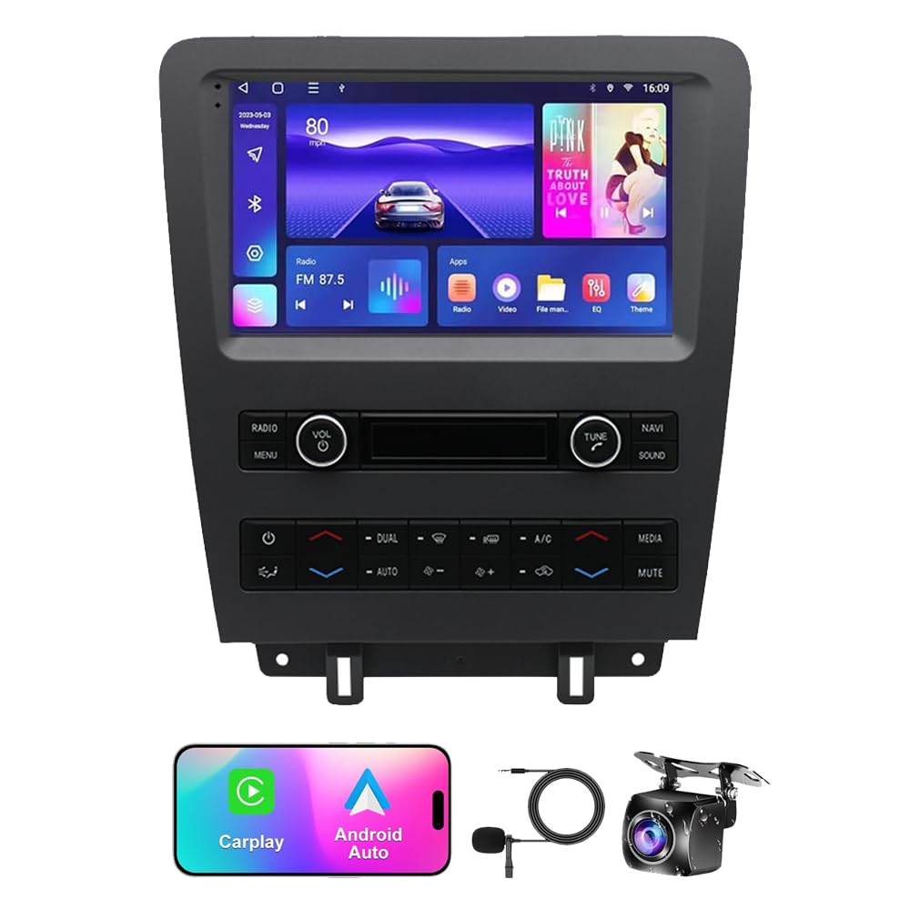 9" Android 13.0 Car Stereo Radio for Ford Mustang 2010 2011 2012 2013 2014 Touch Screen Car Stereo Radio w/Wireless Carplay & Android Auto WiFi