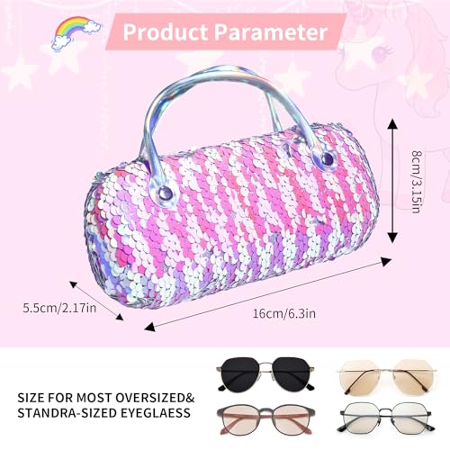 Image of PERFECTSIGHT Hard Shell Eyeglasses Case, PU Leather Protective Glasses Case, Cute Eyeglass Case for Women Men Girls
