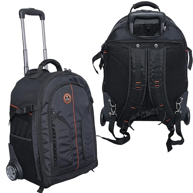 DSLR Camera Bag Medium Size Waterproof/Heavy Duty Rolling Camera Backpack (Black) (Roller Bag) new-image-31