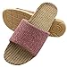 Hwayslon Fashion Unisex Linen Summer Skidproof Indoor Slippers (7-8 (Women), Pink-N, numeric_7)