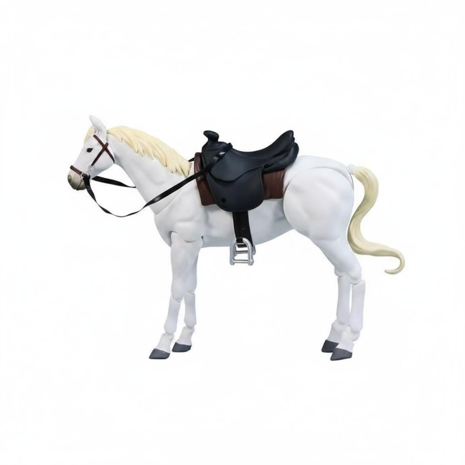 PETSOLA PVC Horse Model Collectible Articulated Horse Diorama Movable Joint Model, White