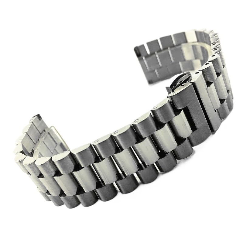 Bracelet montre acier inoxydable 18mm avec boucle papillon élégante