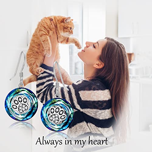 Boucles d'oreilles patte de chien et chat argent 925, cadeau idéal