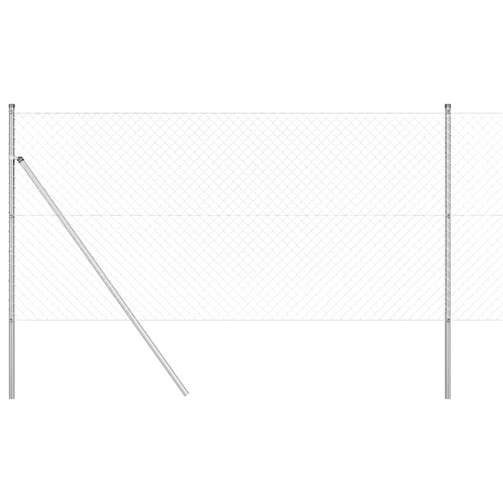 Steel Fence Post Set Silver 10 x 1.2m 40x40mm Mesh for Garden Terrace Boundary Outdoor Secure Barrier Weather Resistant DIY Installation Corrosion Proof UV Coating