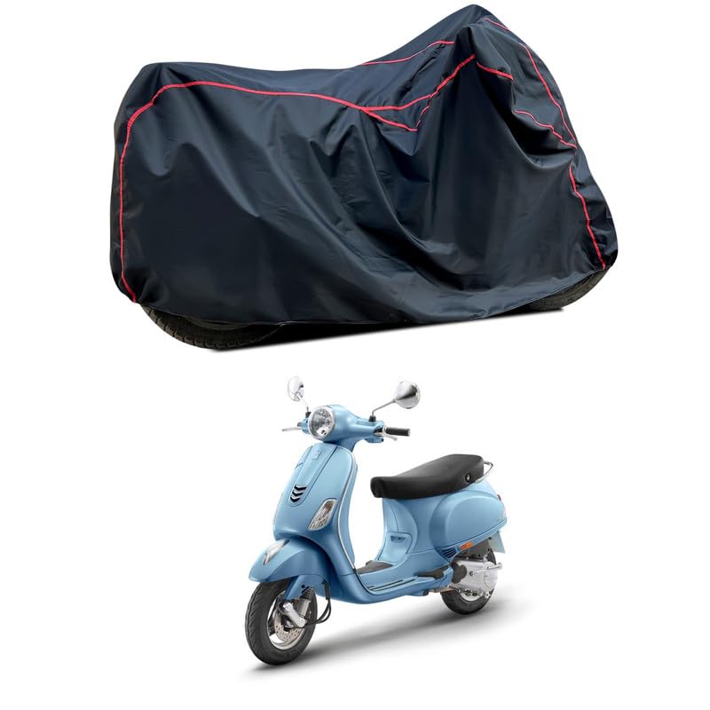 Image of Waterproof Scooter Cover Compatible with Vespa ZX 125 Fabric UV Protection (Black)