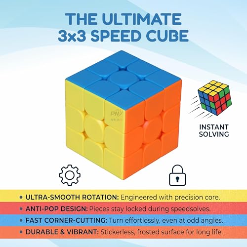 Image of MoYu Meilong Professional Speed Cube, Stickerless Magic Puzzle Cube with Instructions (Size 3x3x3)
