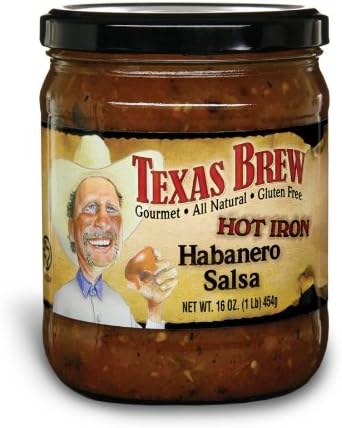 Texas Brew Salsa 16oz Jar (Pack of 3) (Hot Iron Habanero)