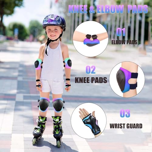 Equipo de protección para niños contra caídas en patinaje con rodilleras y coderas cómodas 4