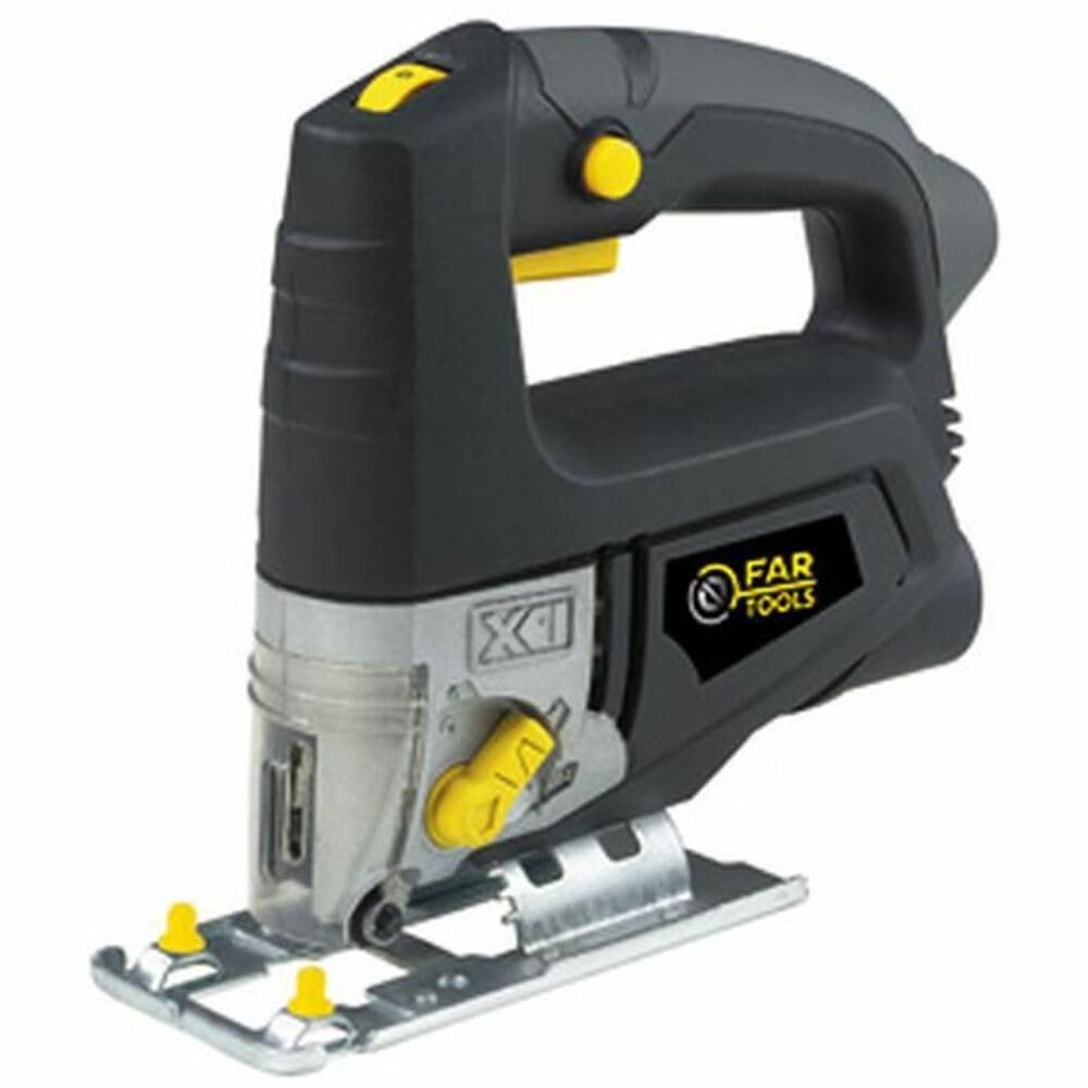 Fartools Scie Sauteuse 570W pendulaire 3 positions, base inclinable 45°, vitesse variable 800-​2800cp/​min, changement de lame rapide