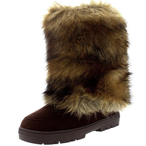 Donna Alto Rabbit Pelliccia CoveRosso la Neve