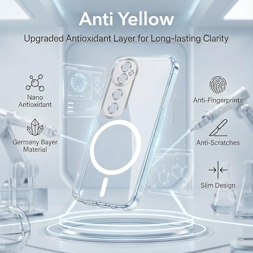 Image of Jkobi Lifetime Anti-Yellow MagSafe Compatible Clear Back Cover Case for Vivo V40 | Vivo V40 Pro 5G (Sleek Hard Crystal | Shockproof and Camera Protection)