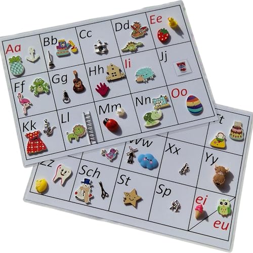 KidsMo Buchstaben Lernen – DIN A4 Lernkarten laminiert | ABC & Alphabet Deutsch für Kinder ab 4–6 Jahren Montessori Lernspielzeug Vorschule, Lesen & Schreiben Lernen, Geschenk Einschulung Grundschule