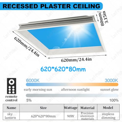 Plafonnier LED encastrable pour salon et bureau moderne en aluminium