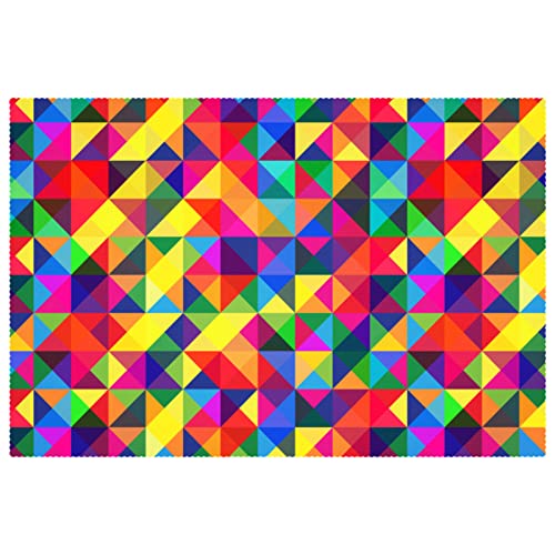 Set de table à carreaux colorés antidérapant 30x45 cm - Lot de 6