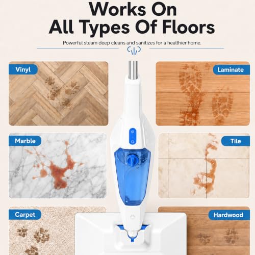 Image of SENMO Steam Floor Mop, 14-in-1 Detachable Steam Cleaner for Home Cleaning | 1300W 228F Deep Cleaning MultiPurpose Steamer with 14 Attachments for Floor, Tile, Grout, Furniture, Carpet, Wall