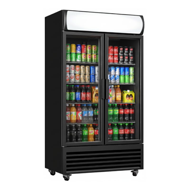 Générique Armoire à Boissons 2 Portes Vitrées 568L - Température +1°C/+10°C - Éclairage LED - 8 Grilles Réglables