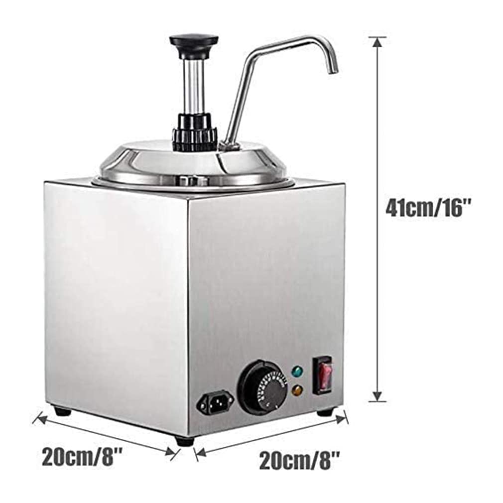 Salsiera in Acciaio Inossidabile, Scalda Fudge Commerciale, Dispenser a Pompa in Acciaio Inossidabile Dispenser per Salse Dispenser per Salsa Ketchup, Maionese e Senape, Scalda Formaggio in