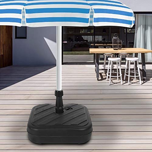 GOTOTOP Base Cuadrada para Sombrilla con Asa Portátil Soporte de Pie para Parasol de Varilla de 32-38mm Base de HDPE de Prasol 47 x 47 x 15cm