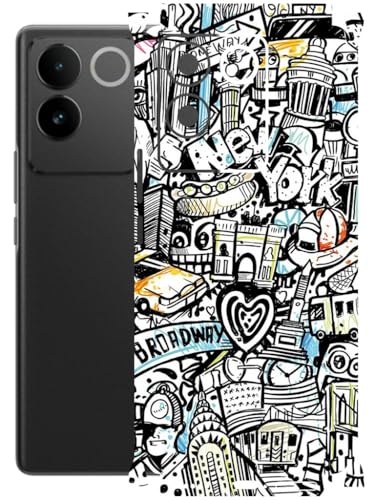 Image of AtOdds - Full Body Back Screen Guard Protector Film - Lamination Wrap Skin Sticker Compatible with IQOO Z7 PRO (5G) | Scratchproof Matte Finish (Graffiti 26)