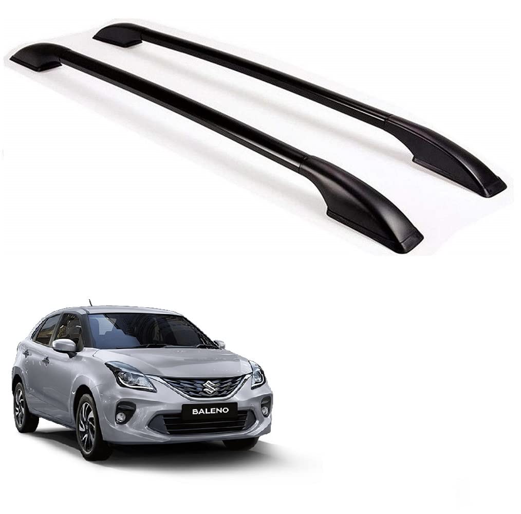 car non-drilling metal roof rail black set suitable for maruti suzuki nexa baleno