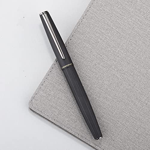 Hongdian – Penna stilografica in alluminio A3, con pennino extra fine iridio, con convertitore e custodia in metallo