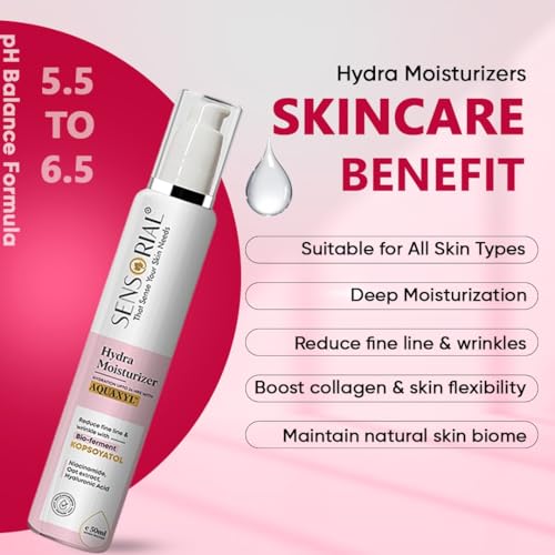 Image of Sensorial Creamy Hydra Moisturizer, 50ml, Skin Hydration up to 24 Hours, Non-Comedogenic Formula with Niacinamide, Hyaluronic Acid, Oat Extract and Bio-ferment filtrate