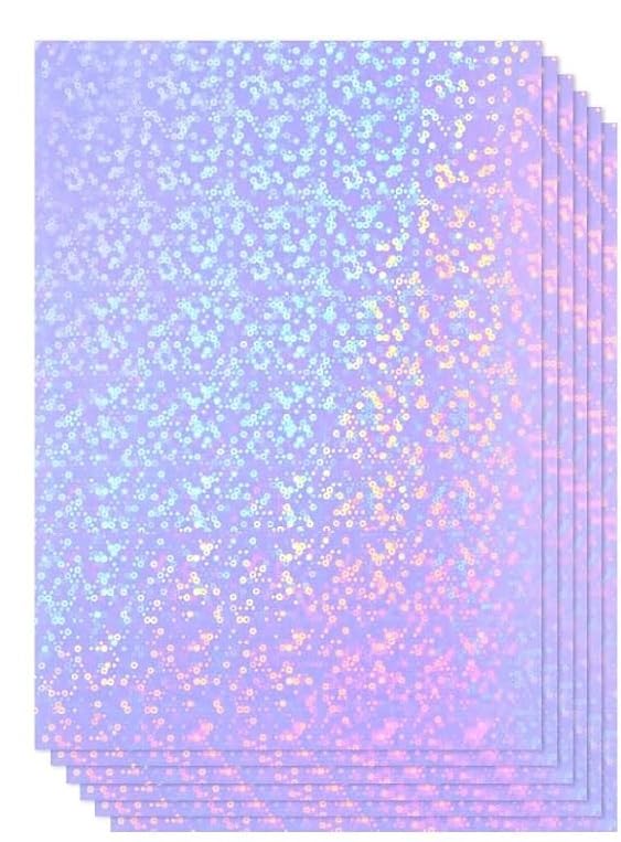 Image of True-Ally 20 Sheets Holographic Sticker Paper, Transparent Holographic Vinyl Laminate Film, Clear Overlay Lamination Sticker Paper Self Adhesive Waterproof - 8.5x11 inch (Sand Pattern)