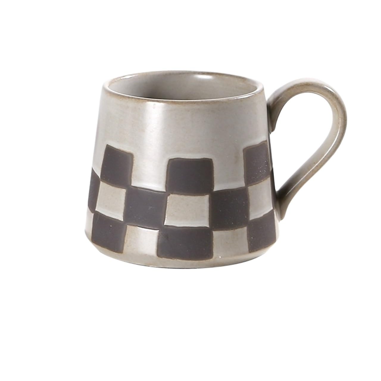 HLHLOP777 Coffee Mugs Square Pattern Mug Coarse Ceramic Frosted Household Coffee Cup 250ml Coffee Cup