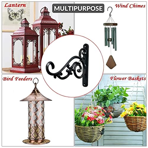 Image of GHAR DWAR Metal Wall Hook Hanging Plant Bracket Decorative Straight Plant Hanger for Pots, Bird Feeders, Planters, Lanterns, Macrame, Wind Chimes Indoor Outdoor (Pack of 1, Black)