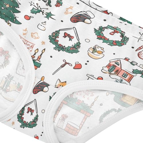 Girls' Triangle Panties Comfort Color for Kid Christmas Elements Collage4