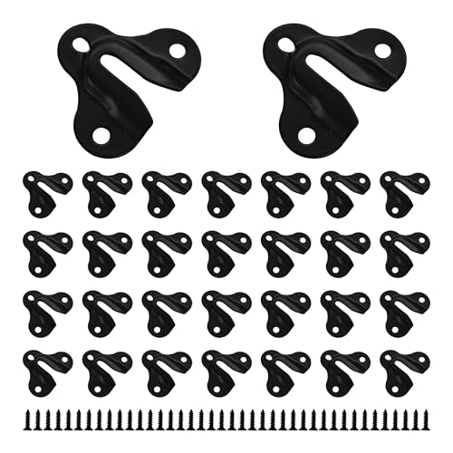 Image of 30Pcs Matte Black Keyhole Hangers, Single Keyhole Wall Mount Hanging Plates for Mirrors, Picture Frames, Coat Racks, Wooden Boards