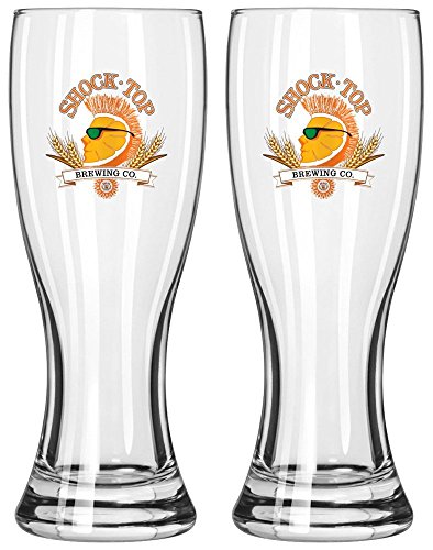 Shock Top Brewing Company 16oz Pilsner Beer Glass Set of Two Glasses
