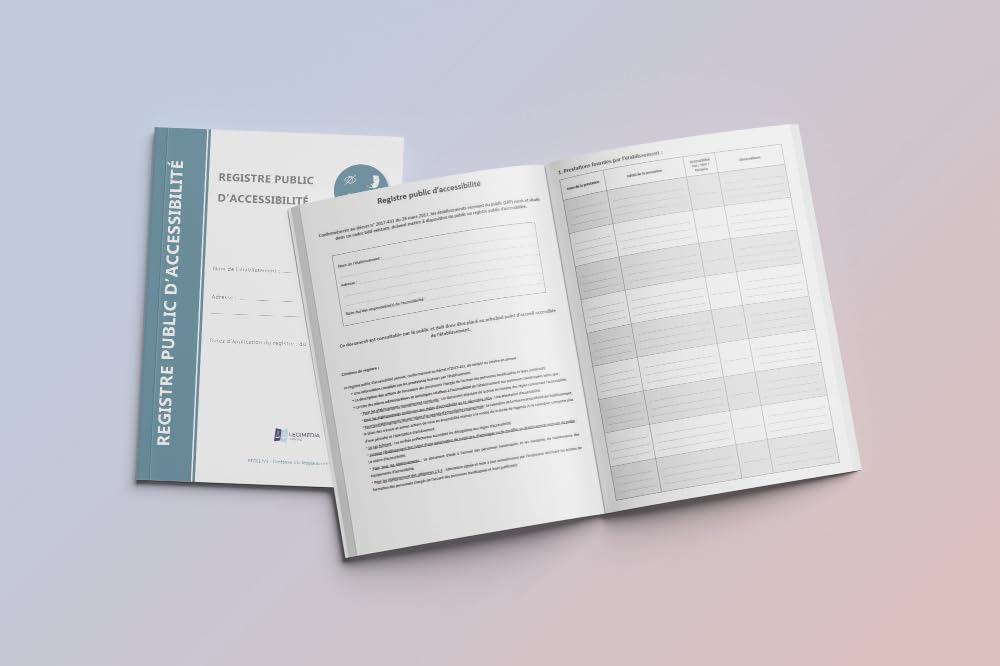 Registre Public d'Accessibilité - Conforme à la legislation - Obligatoire pour les ERP - Format A4 - 64 pages - LEGIMEDIA ÉDITIONS