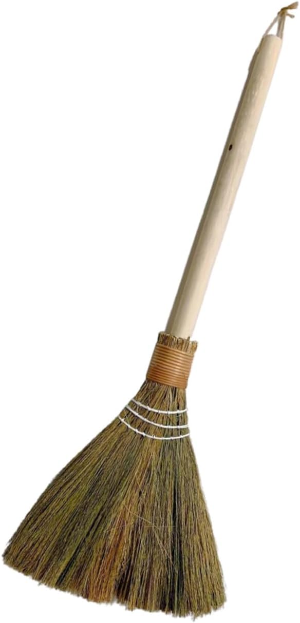 Hand Woven Detachable Whisk Broom 74cm Short Handle Manual Desk Dust Brush Broom for Farmhouse and Indoor Cleaning